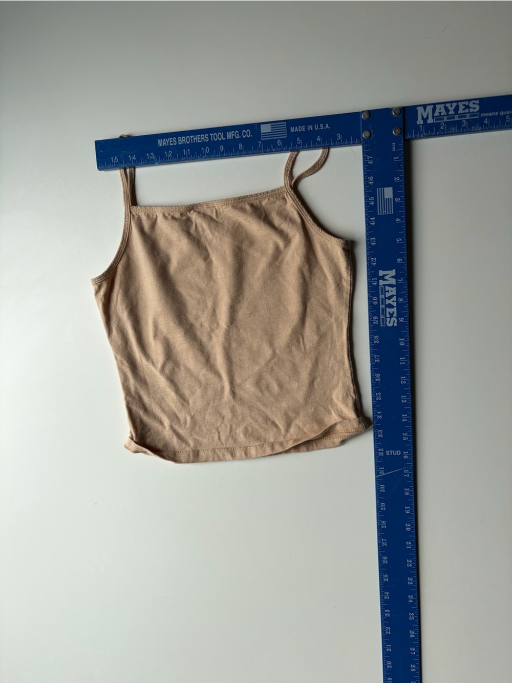 Beige Ribbed Spaghetti Strap Tank - Picture 2 of 4